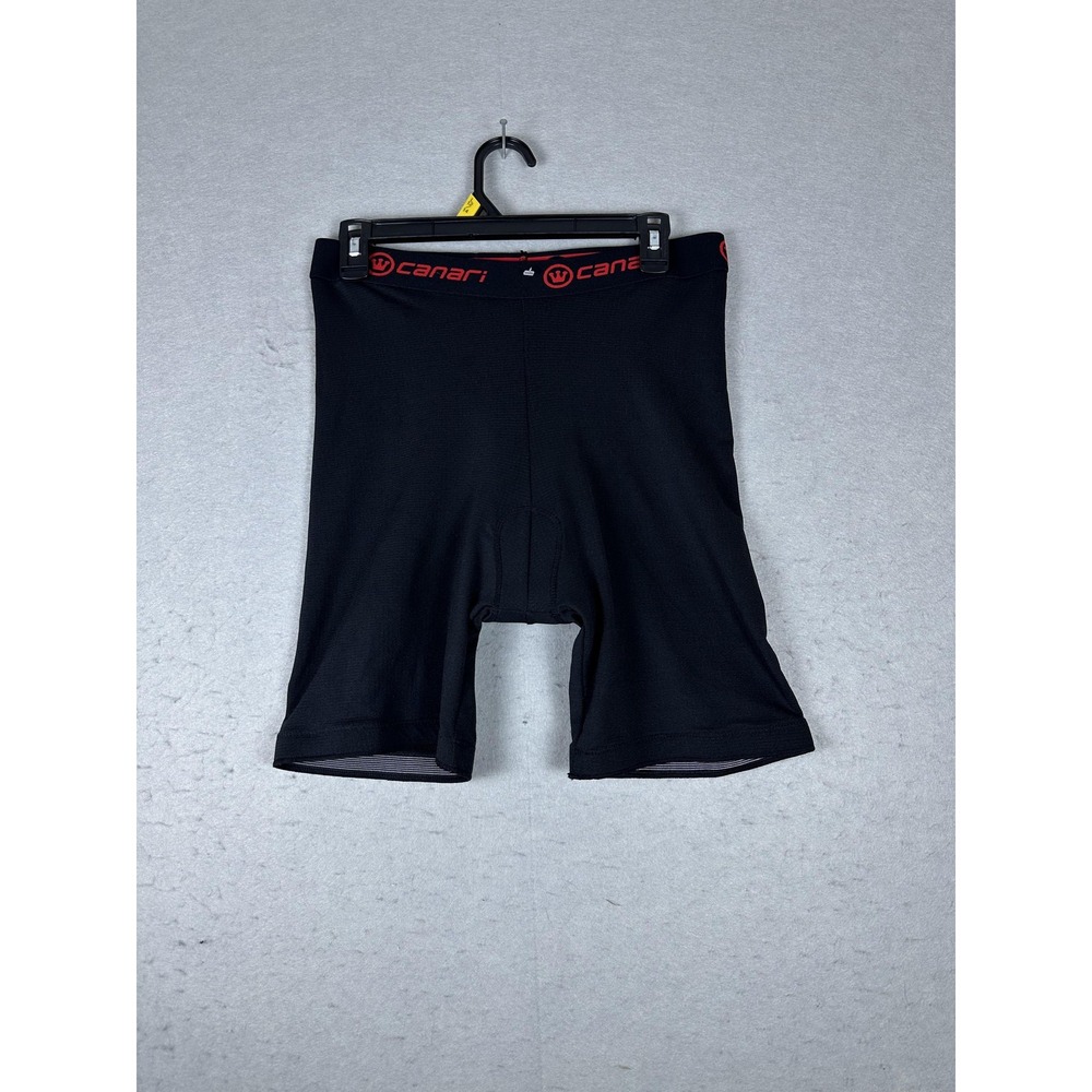 Canari Cycling Shorts Mens Large Black Padded Compression Bike Underwear Spandex